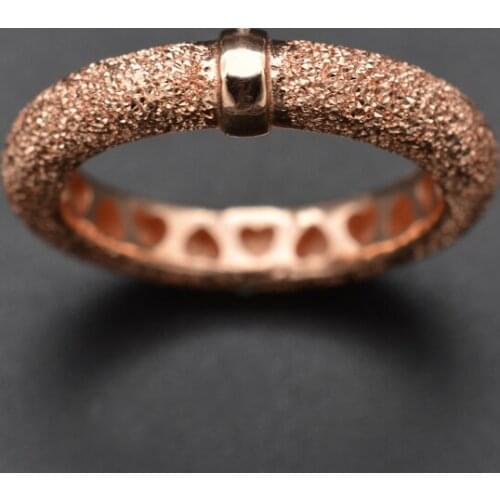 Rose Gold Eternity Ring Hollow Hearts 925 Sterling Silver Jewelry For Women Diy Gift Suitable For Wedding Wear