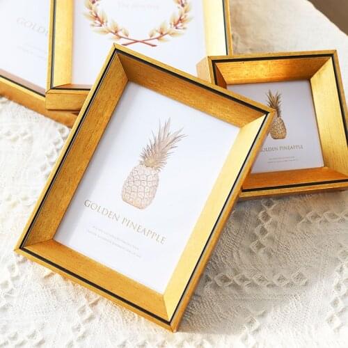 Beautiful Golden Simple Photo Frame Modern Nordic Picture Frames Retro Resin Vertical Wall Painting Frame Delicacy Home Decor