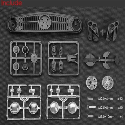 Creative Model Car Grille Turn Lights Taillights Cover for SCX10 II UMG10 4x4 / UMG10 6X6 RC Car Modification Parts Accessories