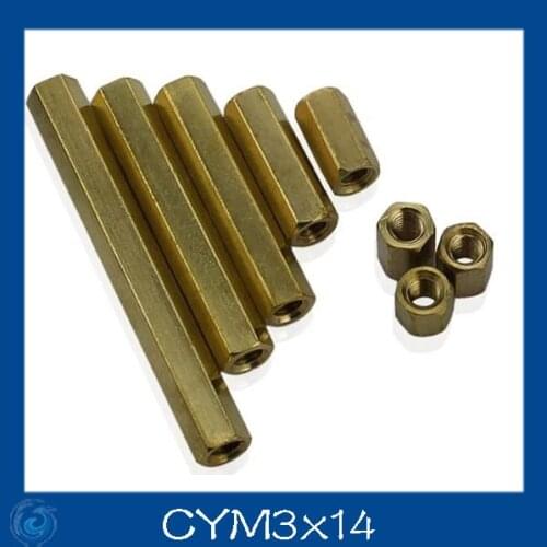 M3*14mm Double-pass Hexagonal Screw nut Pillar Copper Alloy Isolation Column For Repairing New High Quality