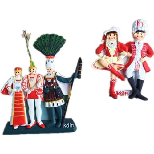 Hand-painted Cologne Carnival, Germany 3D Fridge Magnet Travel Souvenir Refrigerator Magnetic Stickers Home Decor Gift