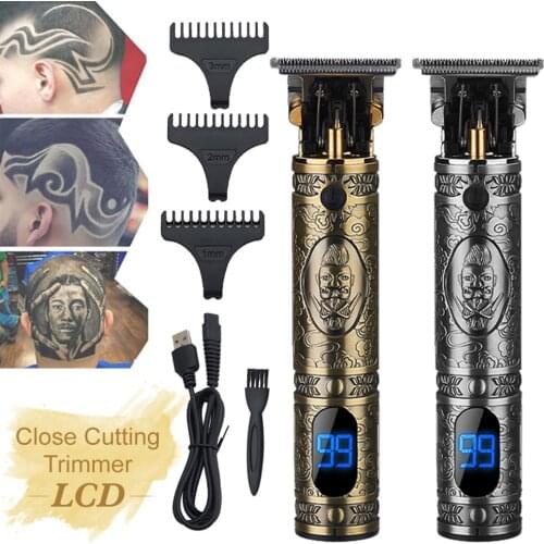 T Bald Head Hair Clipper Trimmer For Men Rechargeable Mower T-Outliner Barber Shaving Machine Vintage Haircut Cutter Cordless