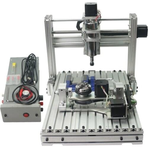 Mini CNC Wood cutting Lathe Machine 400W 5 Axis CNC 3040 Engraving Milling router Machine for diy making wood Airplane model