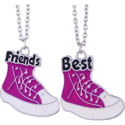 Fashion Best Friends Shoes Pendant Necklace Trendy Necklaces For Women Friends Gift Chain BFF Choker Jewelry