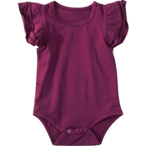 Fashion Cute Baby Summer Romper Infant Kids Girls Boy Cotton Blend Romper Fling Sleeve Outfits Sold Girl Jumpsuit Sunsuit 0-24M