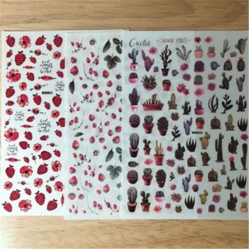 Nail Stickers Fruits & Flowers Thin Light Traceless Nail Art Nail Decoration Beauty Care Manicure Art Decor Women Girls Gifts