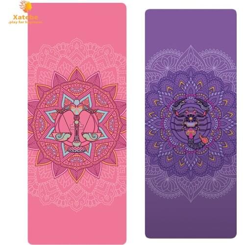 2020 New PVC Beautifully Constellation Printed Yoga Mat 6MM Beginner Non-slip Fitness Mat for Gym Home Travel Pad Sport