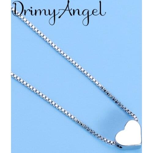 New Arrivals Silver Color Love Heart Necklaces for Women Wedding Jewelry Long Statement Necklaces