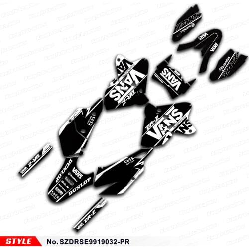 Aftermarket Die Cut Stickers for DRZ400SM DRZ400E DRZ 400 SM Enduro DRZ400 SM E KLX 400R 99 to 19, Style No. SZDRSE9919032-PR