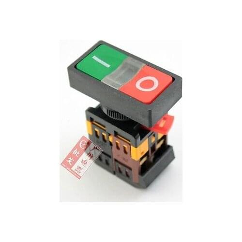 I/O Push Button Rectangle With 220-240V Indicator Momentary Switch AC 600V 10A