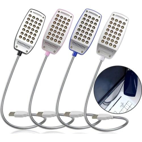 LED Night Light USB Mini 28Leds 4 Colors super bright Reading Flexible Book Lights for Bedside table decorate Notebook Desk Lamp