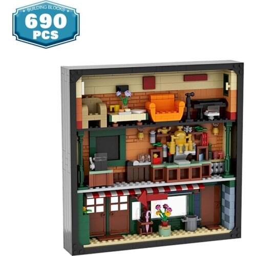 TV Sitcom Monicas Apartment Cafe Building Block Photo Frame EXCreator Model DIY Figures Bricks Friends for Girl Toys for Kids