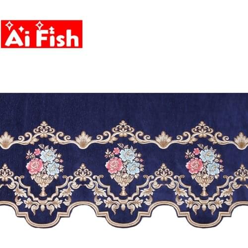 1 Piece European Exquisite Chenille fleece Curtain Velcro Valnace Wild Velvet Window Curtain For living room Decoration MY495#3