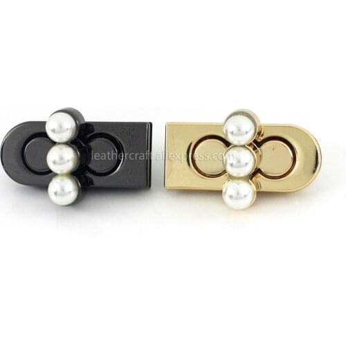 1pcs Metal Pearl Turn Lock Push Lock Clasp Fashion Bag Laggage Purse Leather Craft Closure DIY Hardware Accessories