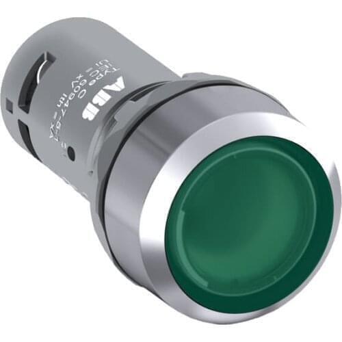 10 pcs CP2-31G-10 10116178 Compact Pushbutton - Maintained - Flush - Green - Illuminated - Chrome metal - 1NO