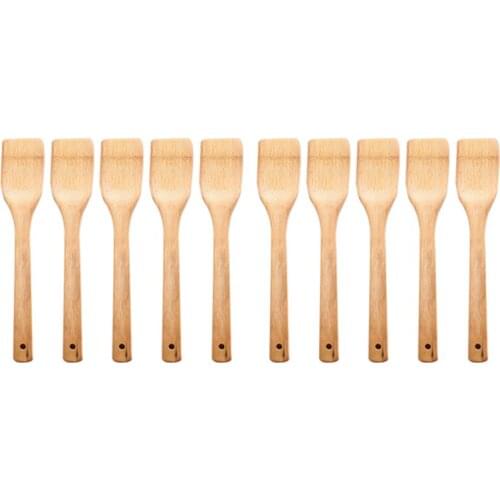 10Pcs Wooden Spatula Spoon Shovel Kitchen Cooking Tool Natural Bamboo Spatula Cookware Shovel Kitchen Accessories Gadget