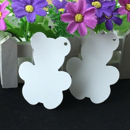 30pcs 8x6cm Bear Shape Garment Paper Hang Card for Handicrafts & Sewing Supplies DIY clothing Sewing Supplies
