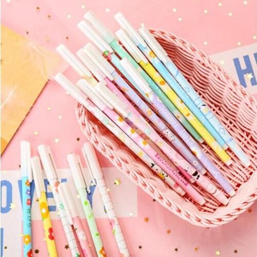 60 pcs/lot Avocado Hamster Dinosaur Daisy Gel Pen Cute 0.5 mm Signature Pens School Office writing Supplies Promotional Gift