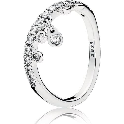 Authentic 925 Sterling Silver Chandelier Droplets Fashion Ring For Pandora Women Bead Charm Gift DIY Jewelry