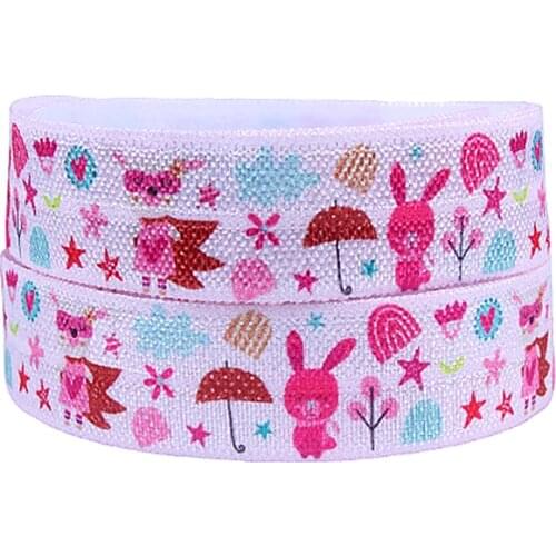 FLRA ElasticFLORA RIBBONS cartoon animal fold over elastic ribbon
