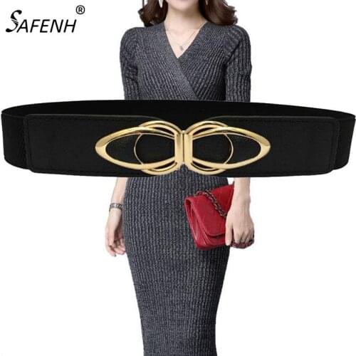 Elastic Wide Belt for Women Stretch Thick Waist Belt for Dress Fashion Stretch women belts PU Leather