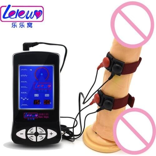 Pulse Electro Shock Physiotherapy Cock Ring Electro Penis Stimulation Medical Sex Toys For Man Adult Products