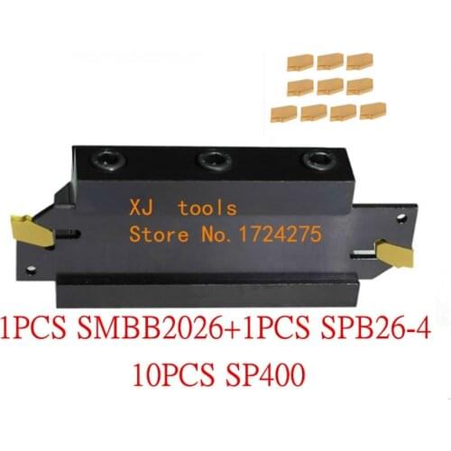 20mm petiole SPB26-4 1pcs+SMBB2026 1pcs+ SP400 NC3020/NC3030 10pcs=12pcs/set NC3020/NC3030 Machining steel CNC lathe tool