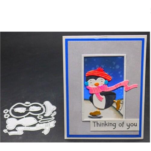 YINISE SCRAPBOOK Metal Cutting Dies For Scrapbooking Stencils Penguin DIY PAPER Album Cards Making Embossing Die CUT Cuts MOLD