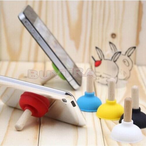6pcs/1PC Mini Plunger Holders Sucker Stand For Cell Phone PSP Toilet Shape Phone Sucker Holder(Random Color Sent)