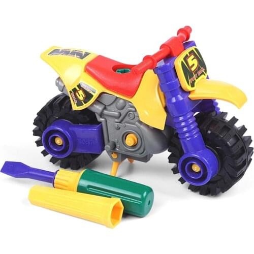 DIY Motorcycle Car Model Boys Toys for Children Boys Screw & Nut Building Blocks Plastic Toy Kids oyuncak speelgoed giocattoli