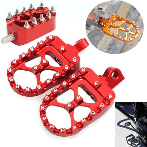 MX Wide Fat Foot Pegs Motorcycle Aluminum Gear Shift Brake Pedals Toe Shifter Pegs For Harley Touring Softail Dyna Sportster