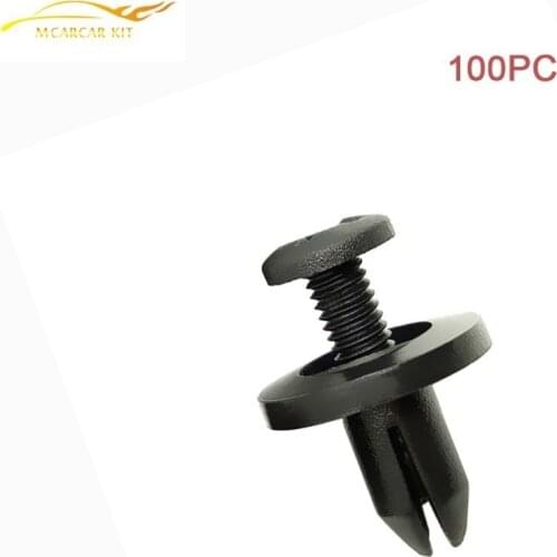 MCARCAR KIT 100PCS Car Fastener Bumper Diversion Plate Fender Plastic Screw Rivet Black Clips for Honda Civic Accord Jazz NO09