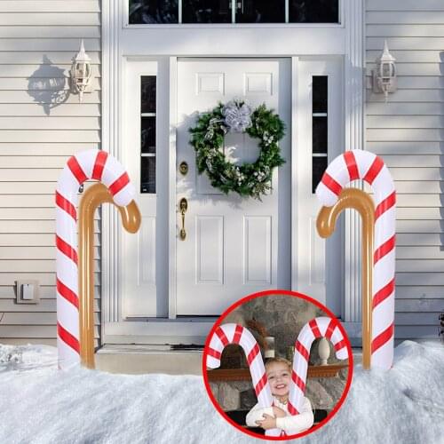 Inflatable Candy Canes Christmas Canes Balloons Outdoor Candy Canes Decoration Cute and Novel New Year Christmas Decoration