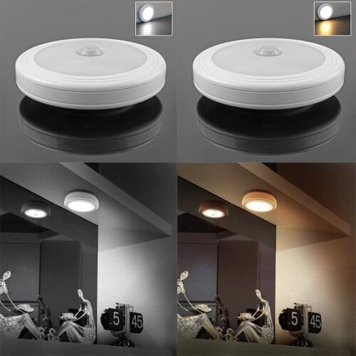 2PCS 6LED PIR Motion Sensor Night Light Auto ON/OFF Battery Power Sensor Night Light W/Magnetic For Cabinet Wardrobe Closet