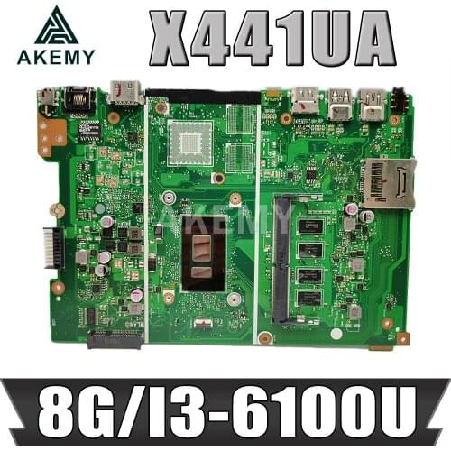 Akemy New X441UA 8GB RAM/i3-6100U CPU Motherboard For ASUS X441U X441UV X441UAK F441U A441U Laotop Mainboard Motherboard