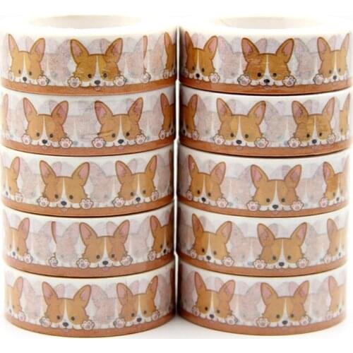 New 10pcs/set 15MM*10M Cute Rabbit Animal Washi Tape Decorative Tape Papelaria Label Masking Sticker Tape stationery