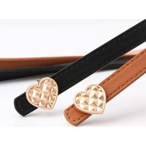 Genuine Leather Ladies High Quality Alloy Love Pin Buckle Fashion Retro Belt Dress Jeans Decorative Ladies Cute Belts