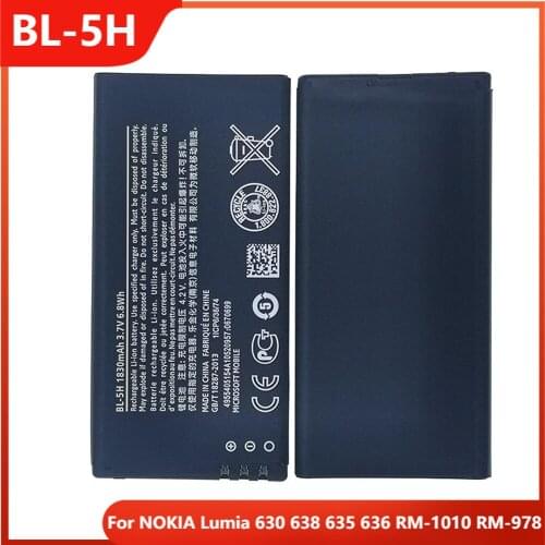 Original Phone Battery BL-5H For NOKIA Lumia 630 638 635 636 RM-1010 RM-978 Replacement Rechargable Batteries 1830mAh
