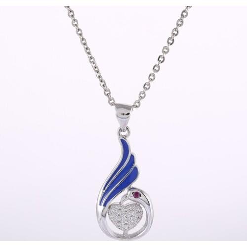 Supplies For Jewelry Shining Zircon Peacock With Heart Necklaces Pendants For Women Diy Animal Charms Necklace Bijoux Collier