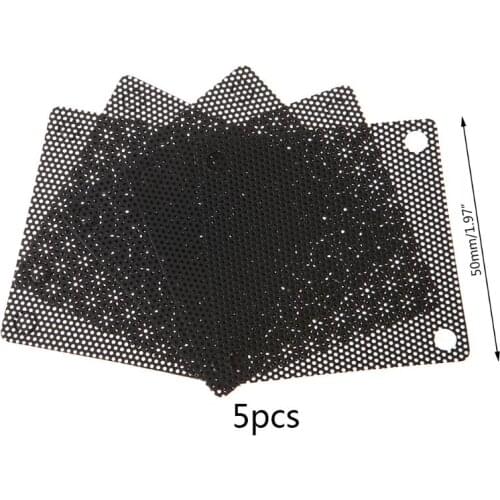 5PCS PVC Fan Dust Filter PC Dustproof Case Cuttable Computer Mesh Cover 50mm Mesh Black