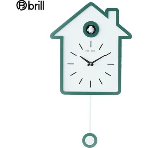 Luxury Cuckoo Pendulum Wall Clock Living Room Modern Design Mechanism Birds Cute Kids Wall Clock for Children Room Reloj Pared