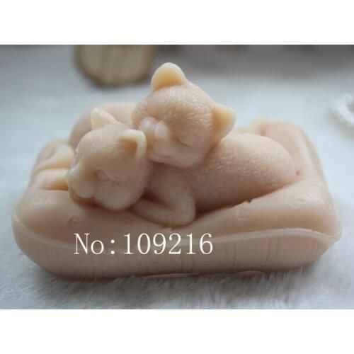 Wholesale!!!1pcs Cat Lovers (ZX112) Silicone Handmade Soap Mold Crafts DIY Mould