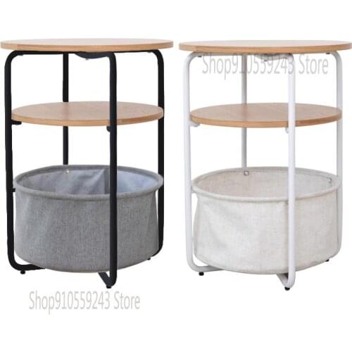 Nordic Minimalist Side Table, Round Table, Coffee Table, Storage Wrought Iron Movable Sofa Bed Corner Table, Movable Side Table