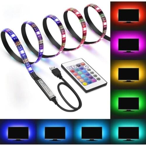 S USIFAR LED Strip Light 5050 RGB 5V USB Flexible LED Light 1M 2M 3M 4M 5M For TV Background Lighting Night Light Decoration