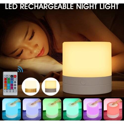 LED Night Light USB Rechargeable Touch Sensor Control Remote Control Desktop Lamp for Bedroom Living Room Closet Home Decoration