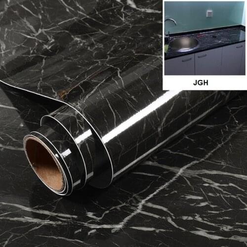 Thicking Pvc Waterproof Gray White Black Marble Selfadhesive Wallpaper For Kitchen Living Room Contact Paper