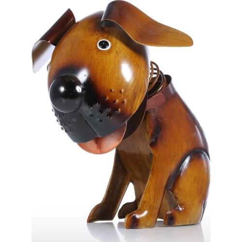 Tooarts Shakes Head Puppy Iron Handmade Spring Wire Puppy Figurine Statuettes Home Decoration Gift Decoration Accessories Arts