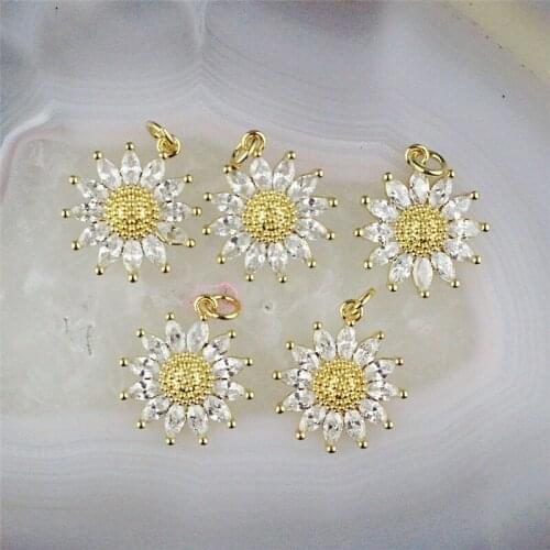 18*18mm 10pcs/lot 2021 Spring jewelry,plated gold sunflower shaped charm jewelry,necklace/bracelet accessories wholesale