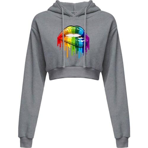 Women Hoodie Hooded Sweatshirt Streetwear Short 2021 New Girls Female Casual Solid Color Long Sleeve Pocket Shirt Fashion Tops