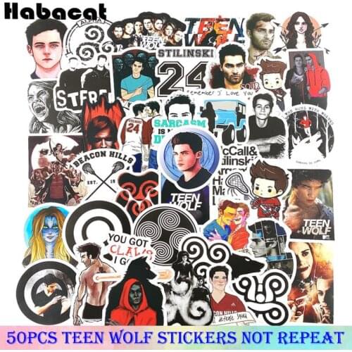 50 Pcs/Pack Suspense HorrorTeen Wolf Tv Show Stickers Toy For Children Motorcycles Skateboards Phones Scrapbooks Desk Pegatinas